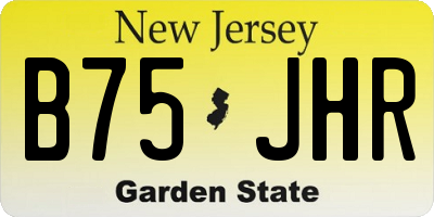 NJ license plate B75JHR