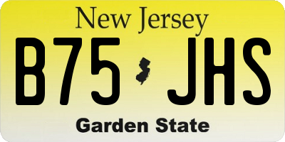 NJ license plate B75JHS