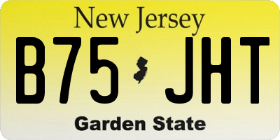 NJ license plate B75JHT