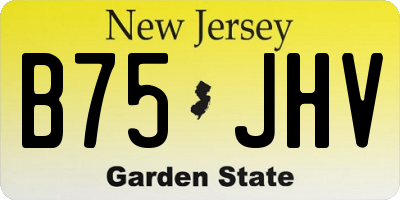 NJ license plate B75JHV
