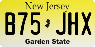 NJ license plate B75JHX