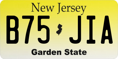 NJ license plate B75JIA
