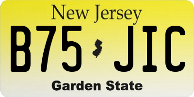 NJ license plate B75JIC