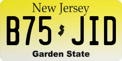 NJ license plate B75JID
