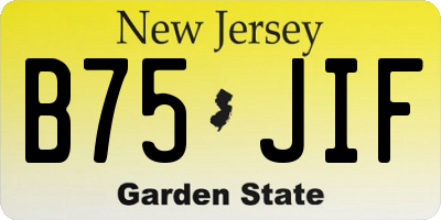 NJ license plate B75JIF