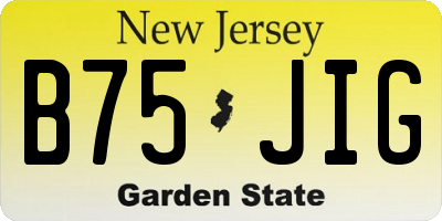 NJ license plate B75JIG