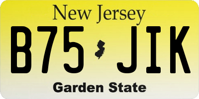 NJ license plate B75JIK