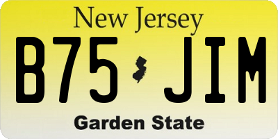 NJ license plate B75JIM