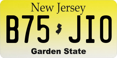 NJ license plate B75JIO