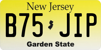 NJ license plate B75JIP