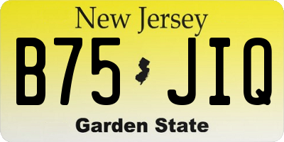 NJ license plate B75JIQ