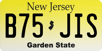 NJ license plate B75JIS