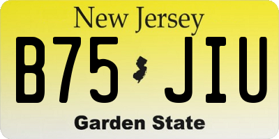 NJ license plate B75JIU