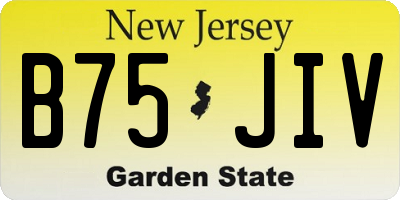 NJ license plate B75JIV
