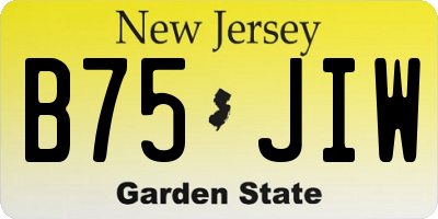 NJ license plate B75JIW