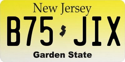 NJ license plate B75JIX