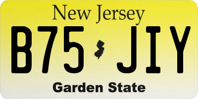 NJ license plate B75JIY