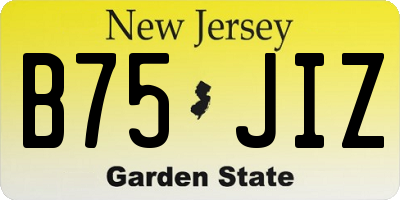 NJ license plate B75JIZ