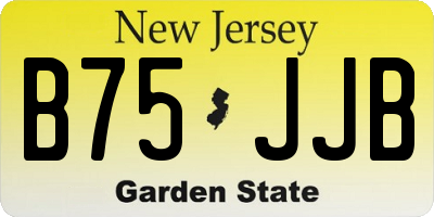 NJ license plate B75JJB