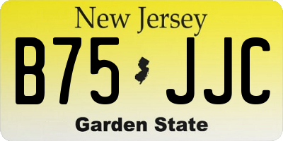 NJ license plate B75JJC