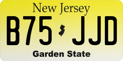 NJ license plate B75JJD