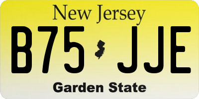 NJ license plate B75JJE