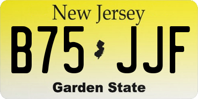 NJ license plate B75JJF