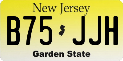 NJ license plate B75JJH