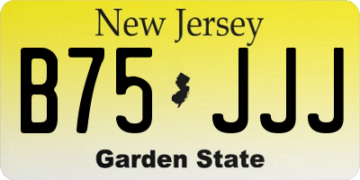 NJ license plate B75JJJ