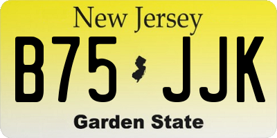 NJ license plate B75JJK