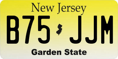 NJ license plate B75JJM