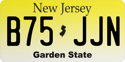 NJ license plate B75JJN