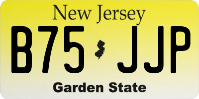 NJ license plate B75JJP