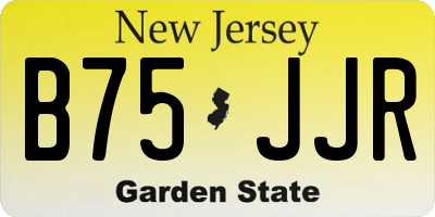 NJ license plate B75JJR