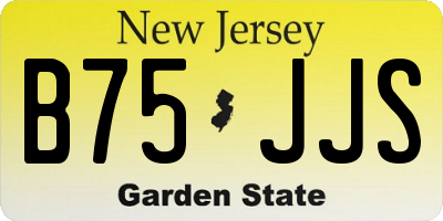 NJ license plate B75JJS