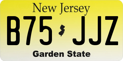 NJ license plate B75JJZ