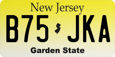 NJ license plate B75JKA