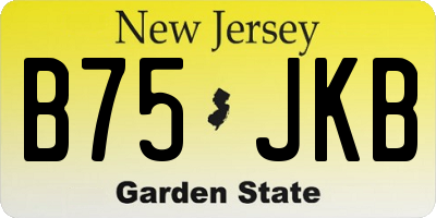 NJ license plate B75JKB