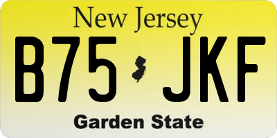 NJ license plate B75JKF