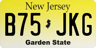 NJ license plate B75JKG