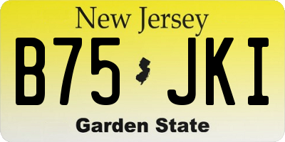 NJ license plate B75JKI