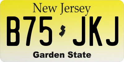 NJ license plate B75JKJ
