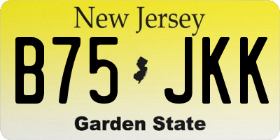 NJ license plate B75JKK