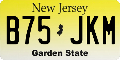 NJ license plate B75JKM