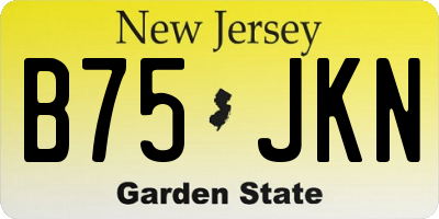 NJ license plate B75JKN