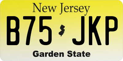 NJ license plate B75JKP