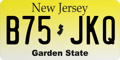 NJ license plate B75JKQ