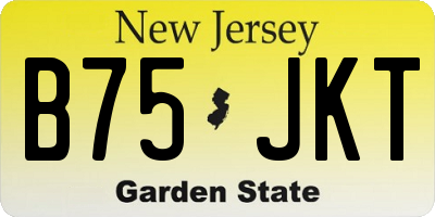 NJ license plate B75JKT