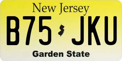 NJ license plate B75JKU