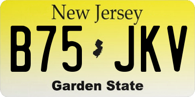 NJ license plate B75JKV